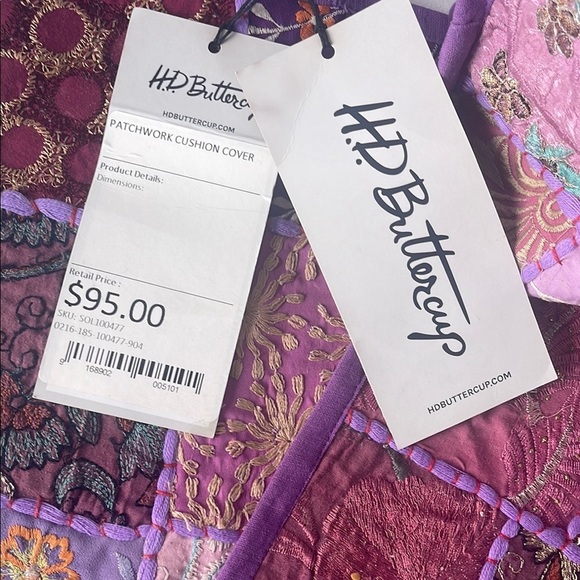 Handmade HD Buttercup Colorful Purple Patchwork Pillow Cover 16x16 - Picture 2 of 5